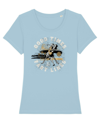 Good Times Fart Lines - Farting Couple Sky Blue
