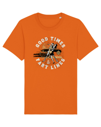 Good Times Fart Lines - Farting Couple Bright Orange