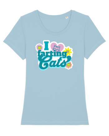 I Love Farting Cats Sky Blue