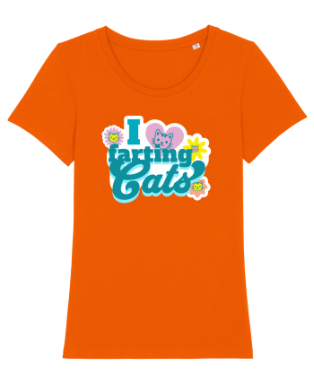 I Love Farting Cats Bright Orange