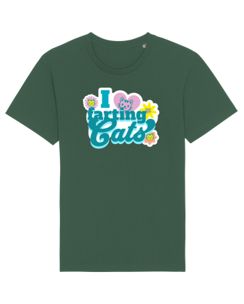 I Love Farting Cats Bottle Green