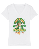 Let's Get Farting - St. Patrick's Day Tricou mânecă scurtă guler V Damă Evoker