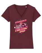 Sponsored By Farting Dad Tricou mânecă scurtă guler V Damă Evoker