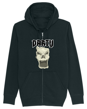 Skull head party text Black