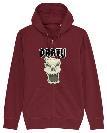 Skull head party text Burgundy