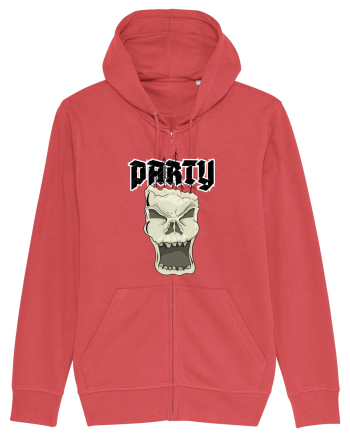 Skull head party text Carmine Red