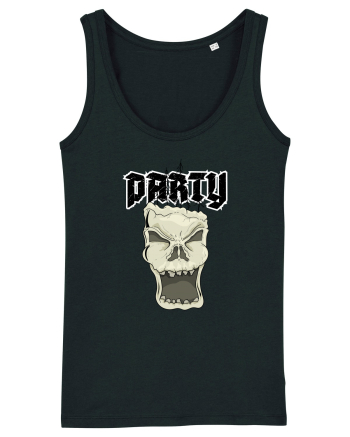Skull head party text Black