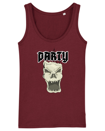 Skull head party text Burgundy