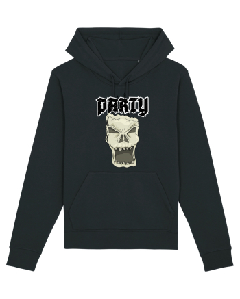 Skull head party text Black