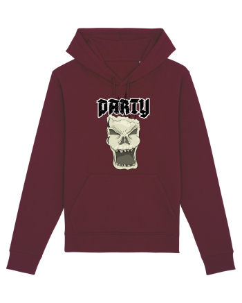Skull head party text Burgundy