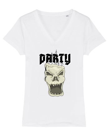 Skull head party text White