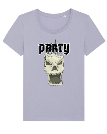 Skull head party text Lavender