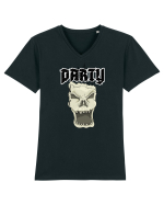 Skull head party text Tricou mânecă scurtă guler V Bărbat Presenter