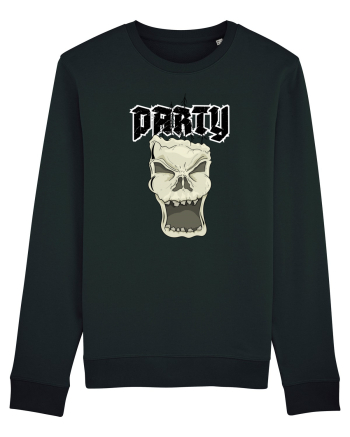 Skull head party text Black