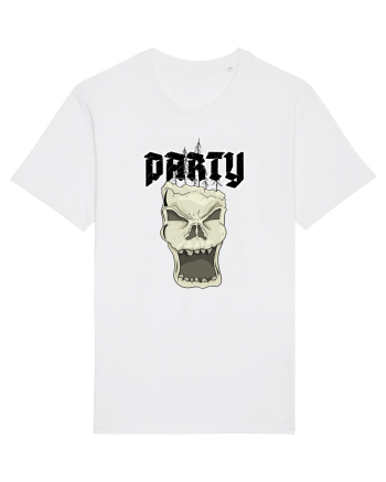 Skull head party text White