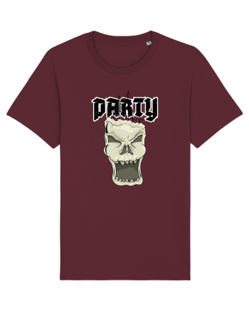Skull head party text Burgundy