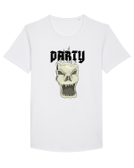 Skull head party text Tricou mânecă scurtă guler larg Bărbat Skater