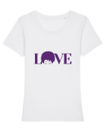 LOVE Tricou mânecă scurtă guler larg fitted Damă Expresser