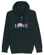 LOVE / pink Hanorac cu fermoar Unisex Connector