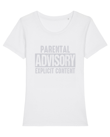 Parental Advisory Explicit Content White