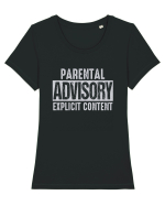 Parental Advisory Explicit Content Tricou mânecă scurtă guler larg fitted Damă Expresser