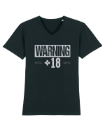 Warning +18 Tricou mânecă scurtă guler V Bărbat Presenter