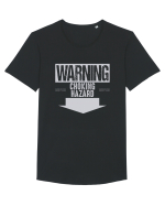 Warning Choking Hazard Tricou mânecă scurtă guler larg Bărbat Skater
