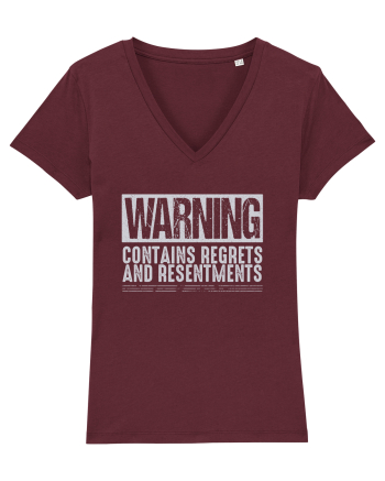 Warning Contains Regrets And Resentments Burgundy