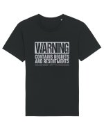 Warning Contains Regrets And Resentments Tricou mânecă scurtă Unisex Rocker