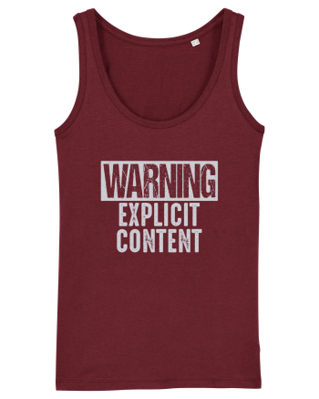 Warning Explicit Content Burgundy