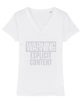 Warning Explicit Content White