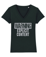 Warning Explicit Content Tricou mânecă scurtă guler V Damă Evoker
