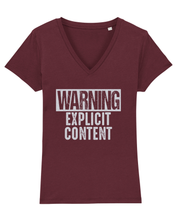 Warning Explicit Content Burgundy
