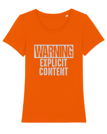 Warning Explicit Content Bright Orange