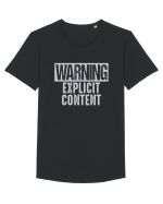 Warning Explicit Content Tricou mânecă scurtă guler larg Bărbat Skater
