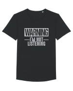 Warning I'm Not Listening Tricou mânecă scurtă guler larg Bărbat Skater