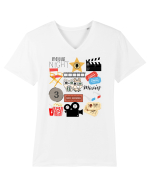 MOVIE NIGHT Tricou mânecă scurtă guler V Bărbat Presenter