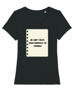 REZERVAT CU VORBELE Tricou mânecă scurtă guler larg fitted Damă Expresser