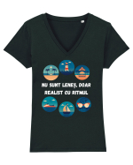 REALIST CU RITMUL Tricou mânecă scurtă guler V Damă Evoker