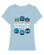 REALIST CU RITMUL Tricou mânecă scurtă guler larg fitted Damă Expresser