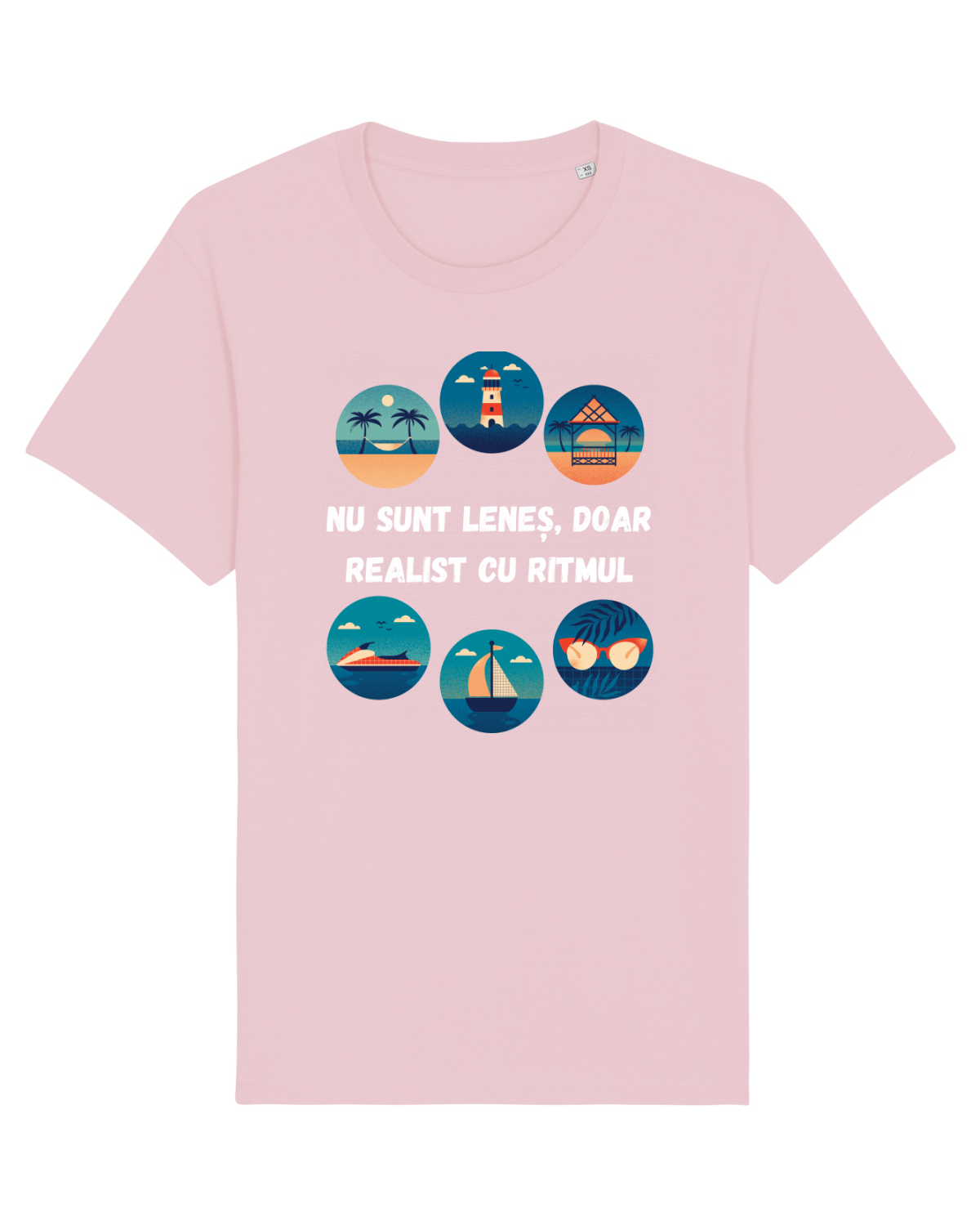 Tricou mânecă scurtă Unisex Rocker Cotton Pink