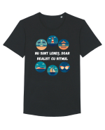 REALIST CU RITMUL Tricou mânecă scurtă guler larg Bărbat Skater