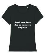 DUȘ-MANUL Tricou mânecă scurtă guler larg fitted Damă Expresser