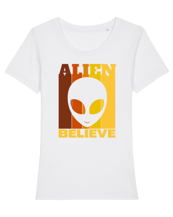 Retro Vintage Alien White