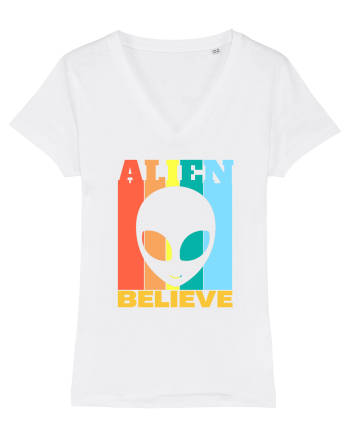 Retro Vintage Alien White