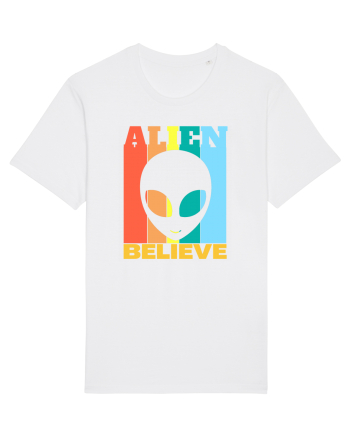 Retro Vintage Alien White