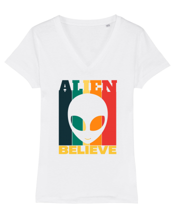 Retro Vintage Alien White