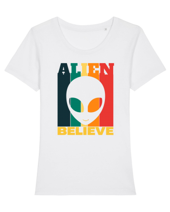Retro Vintage Alien White