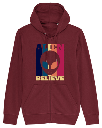 Retro Vintage Alien Burgundy