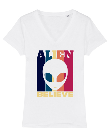 Retro Vintage Alien White